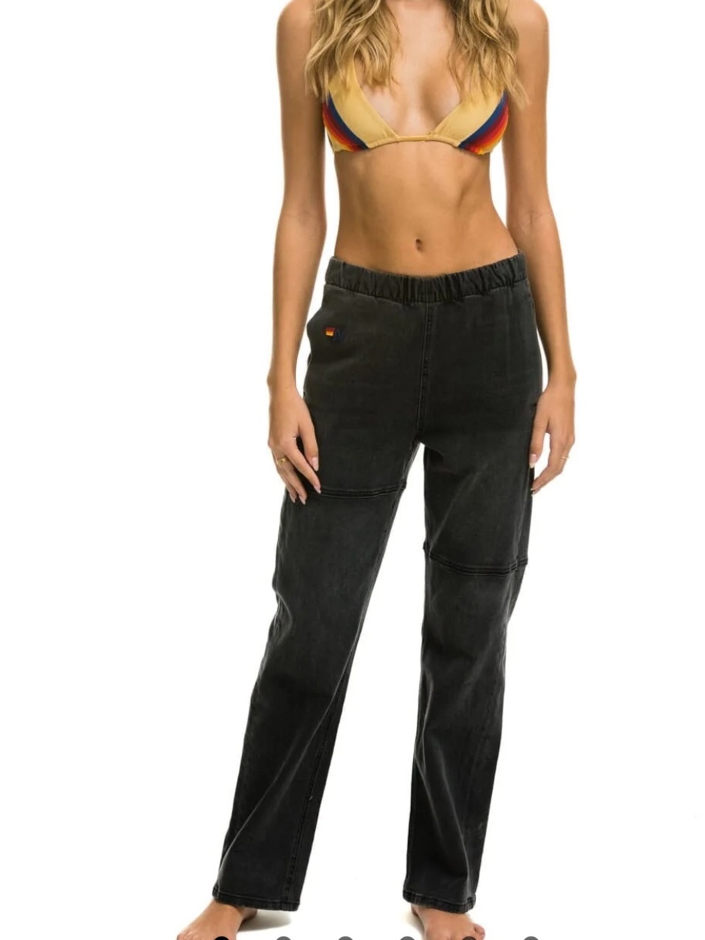 Aviator Nation Rancher relaxed fit black jeans